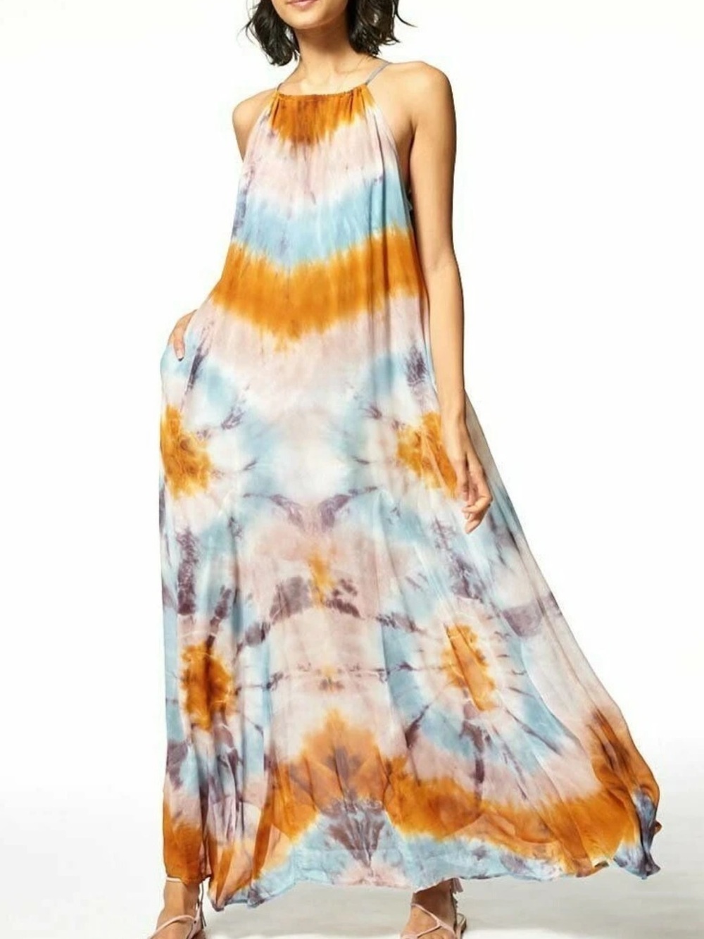 Young Fabulous & Broke  Elie Tie-Dye Halter Maxi Dress